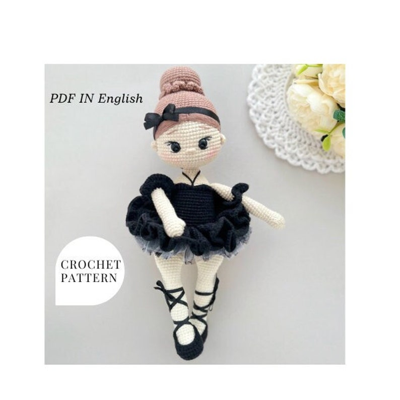 Ballerina crochet pattern Crochet Doll Pattern PDF in English crochet pattern amigurumi doll amigurumi toy pattern ballerina in a dress