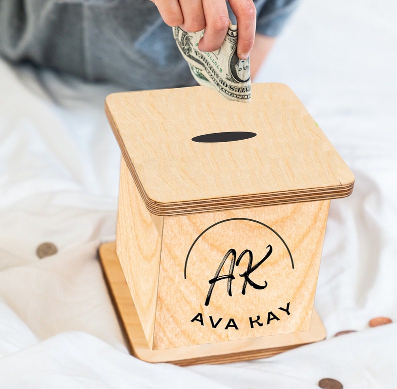 Monogram Money Saving Box Personalized Piggy Bank for Kids