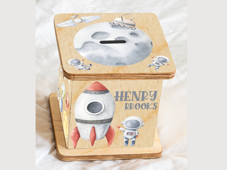 Astronaut Space-Themed Savings Box, Piggy Bank for Boys & Girls