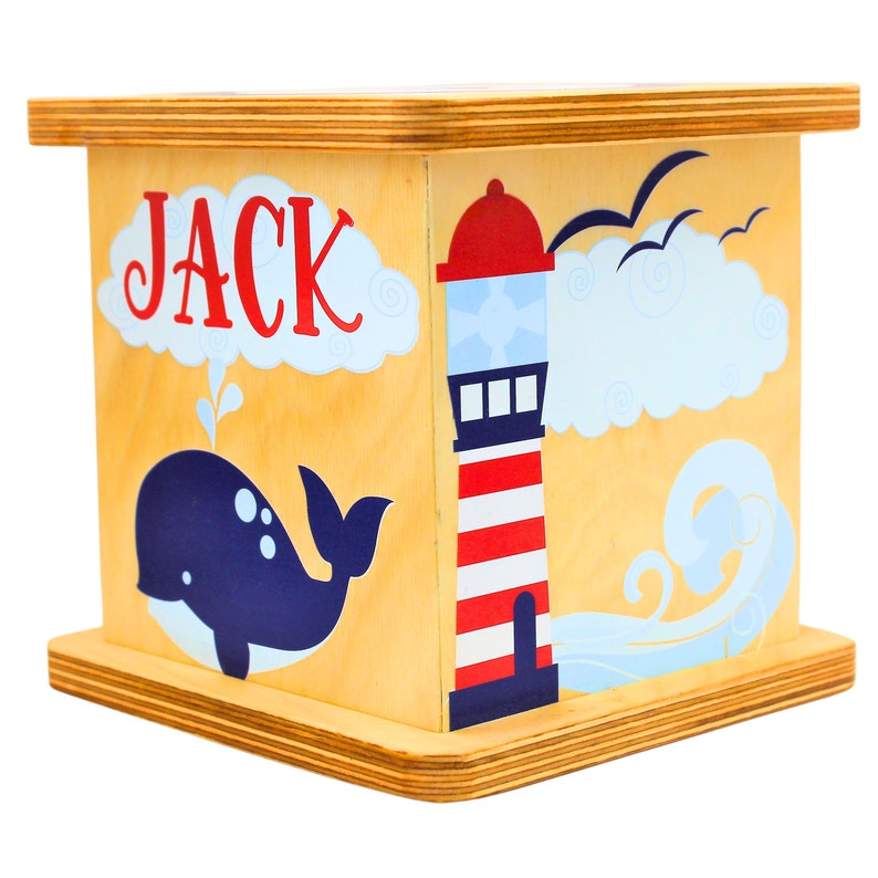 Personalized Piggy Bank Gift, Large Unique Coin Bank for Child’s Bedroom Decor, Nautical Decor, Perfect Birthday Gift For Boy Or Girl