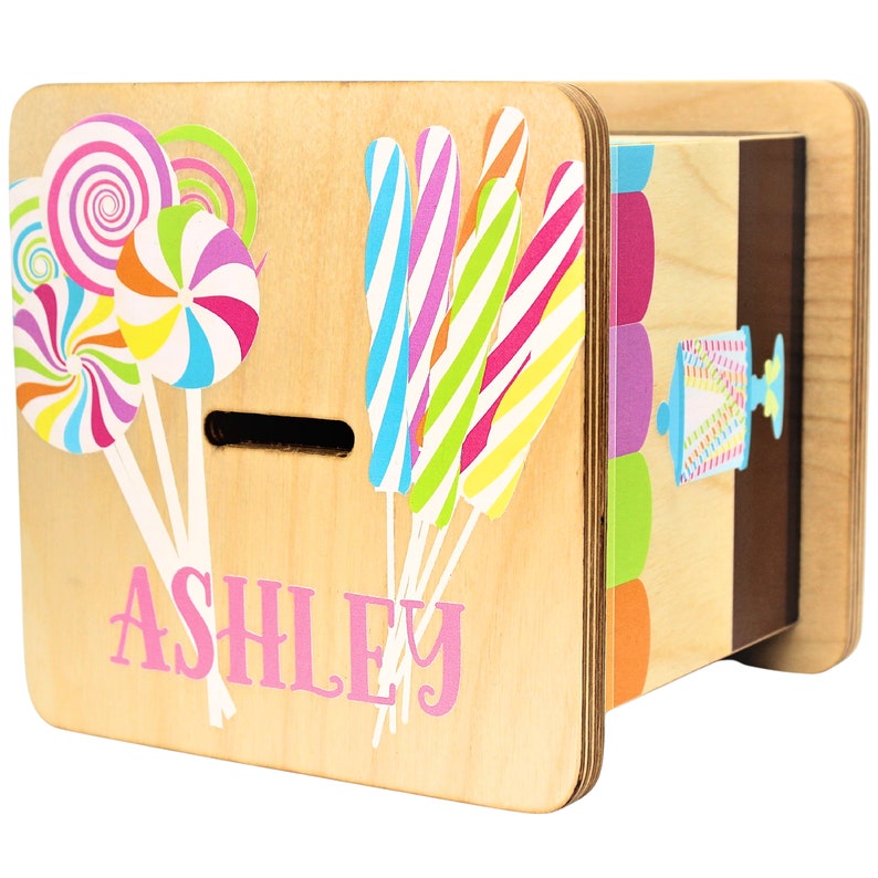 Candy-Themed Name Coin Bank, Piggy Bank for Boys & Girls