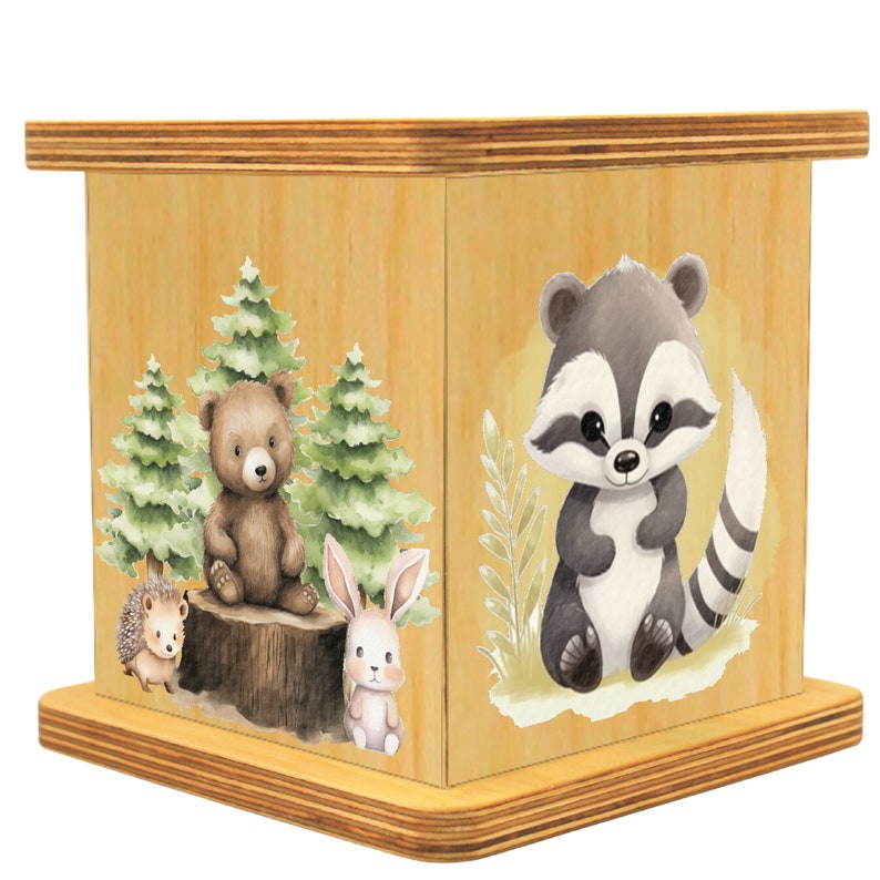 Woodland-themed Customizable Name Piggy Bank for Boys & Girl