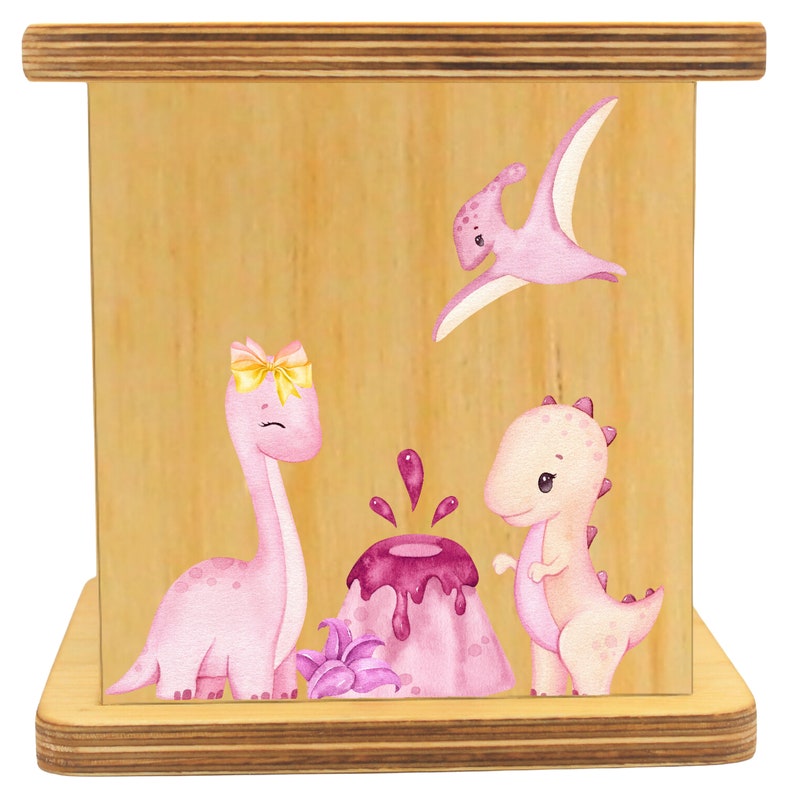 Pink Jurassic Themed Savings Box, Personalized Kids Piggy Bank