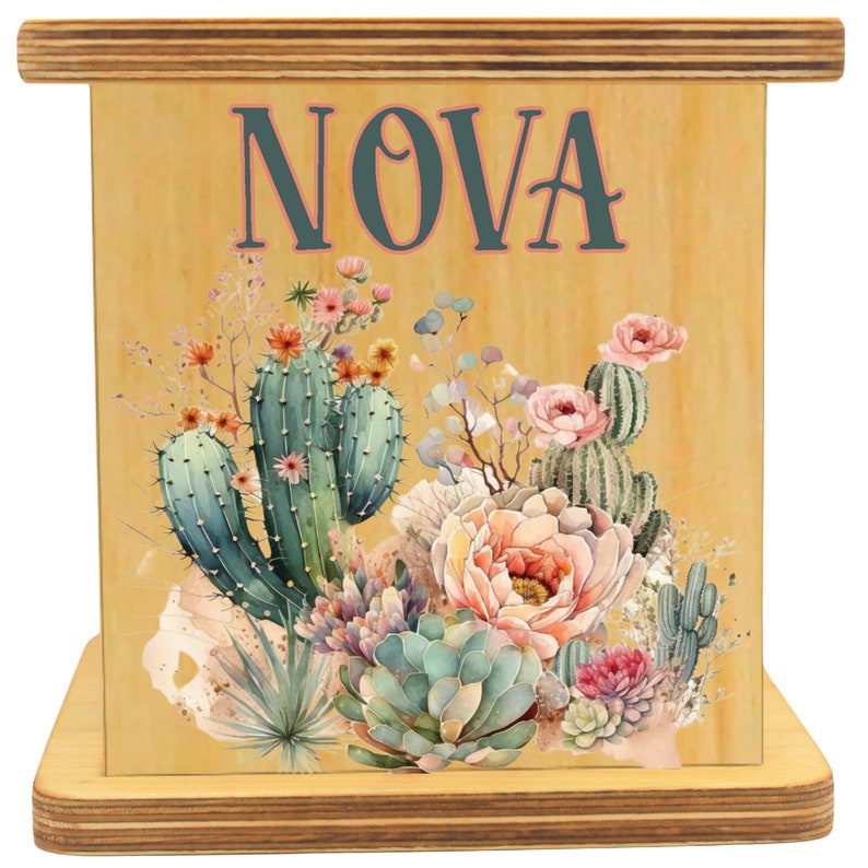 Boho Western-Themed Customizable Name Piggy Savings Box