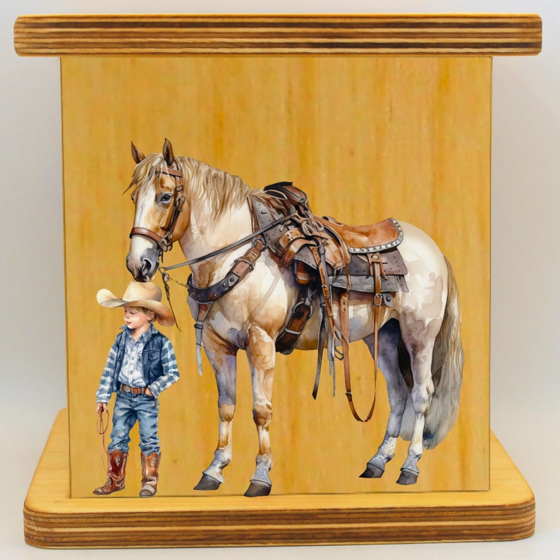 Cowboy Theme Savings Box, Personalized Piggy Bank for Kids